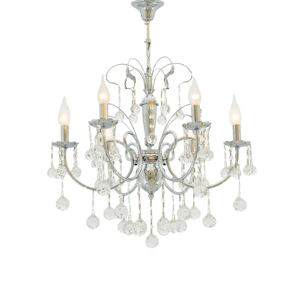 Sondos Chandelier, 6 Lights, Metal, 60×75cm - Chrome