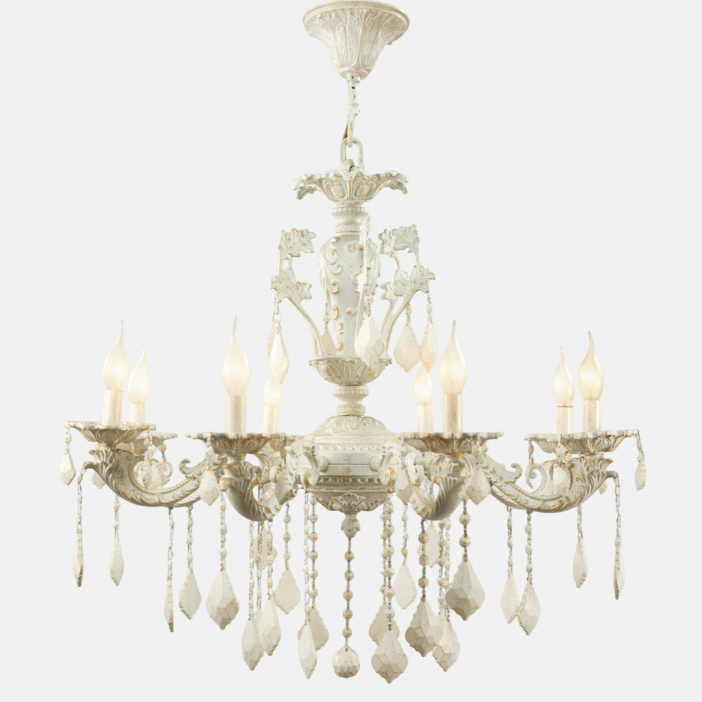Swedish 8 lamps whitey chandelier