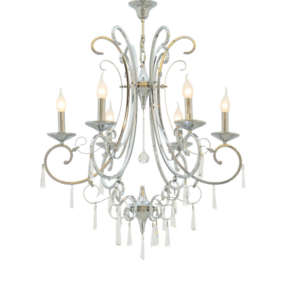 Sever 6-light chrome chandelier