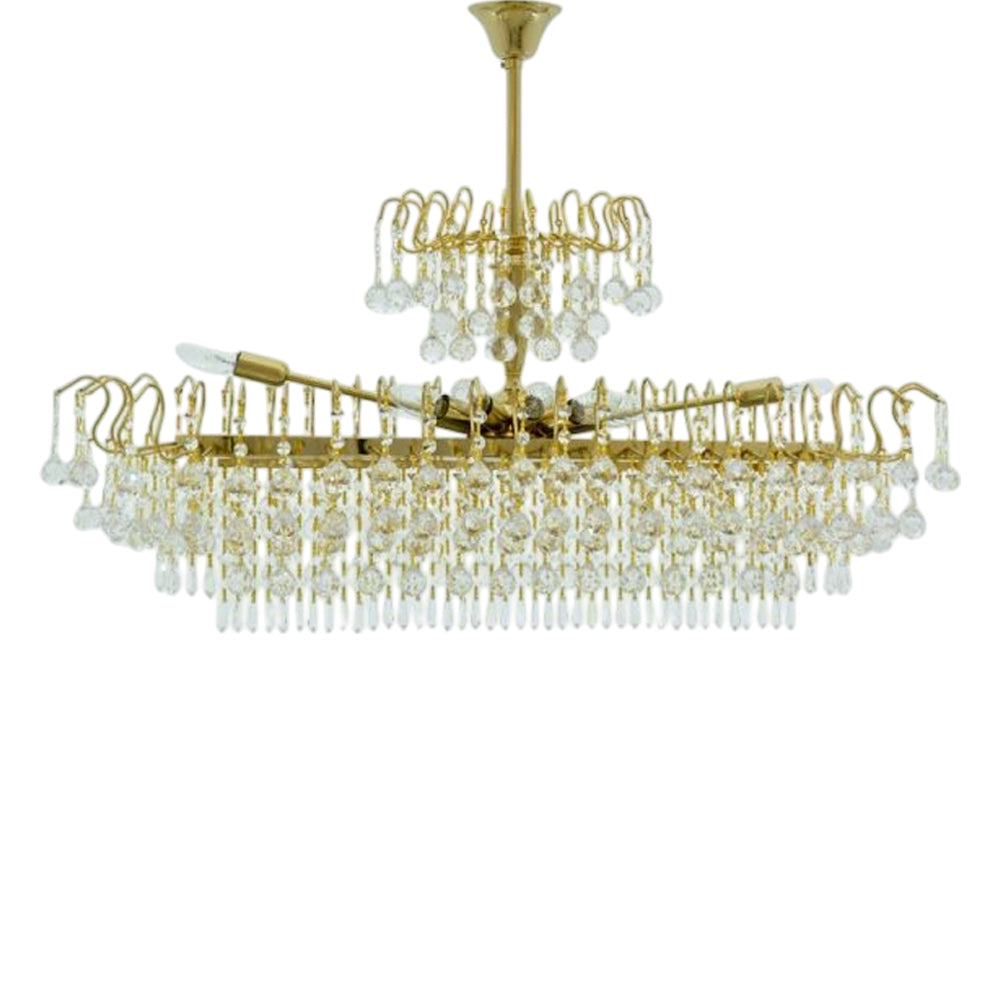 Shadow Chandelier, 12 Lights, Metal, 40×70cm - Solitaire Gold