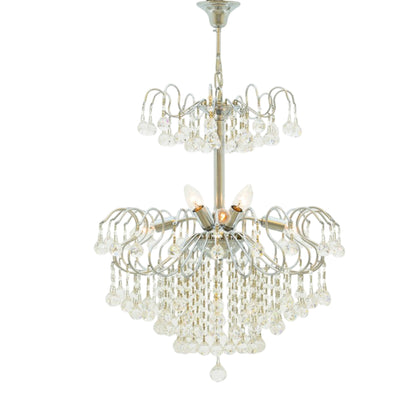 نجفة شادو، 8 مصابيح، معدنية، 60×86 سم - فضي