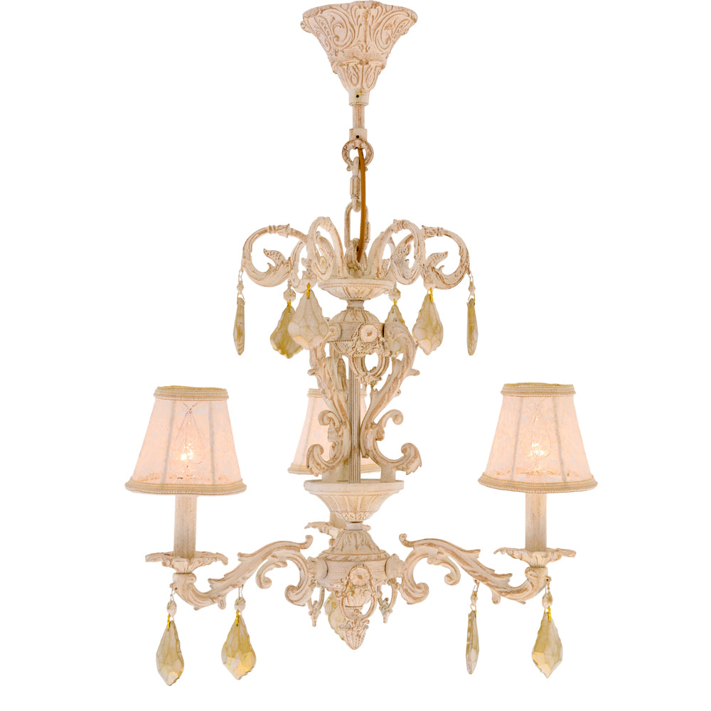 نجفة بيضاء بثلاثة لمبات