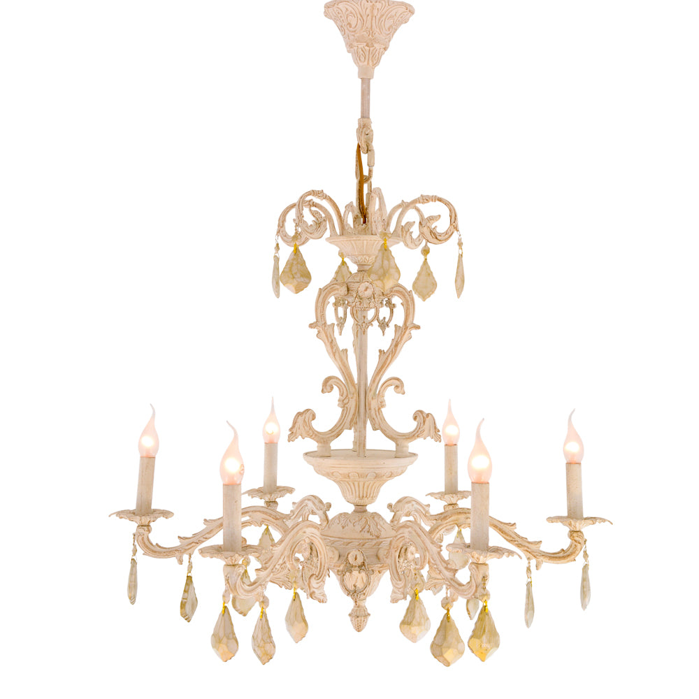 Shine 6 Lights Whitey Chandelier