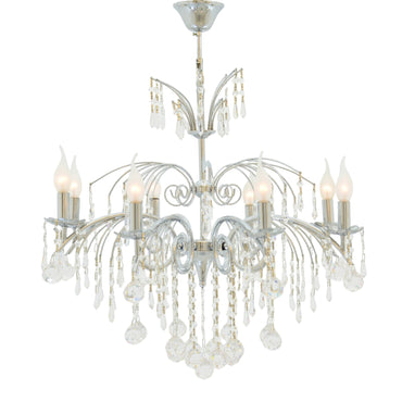 Waterfall Chandelier, 8 Lights, Metal, 70×80cm - Chrome