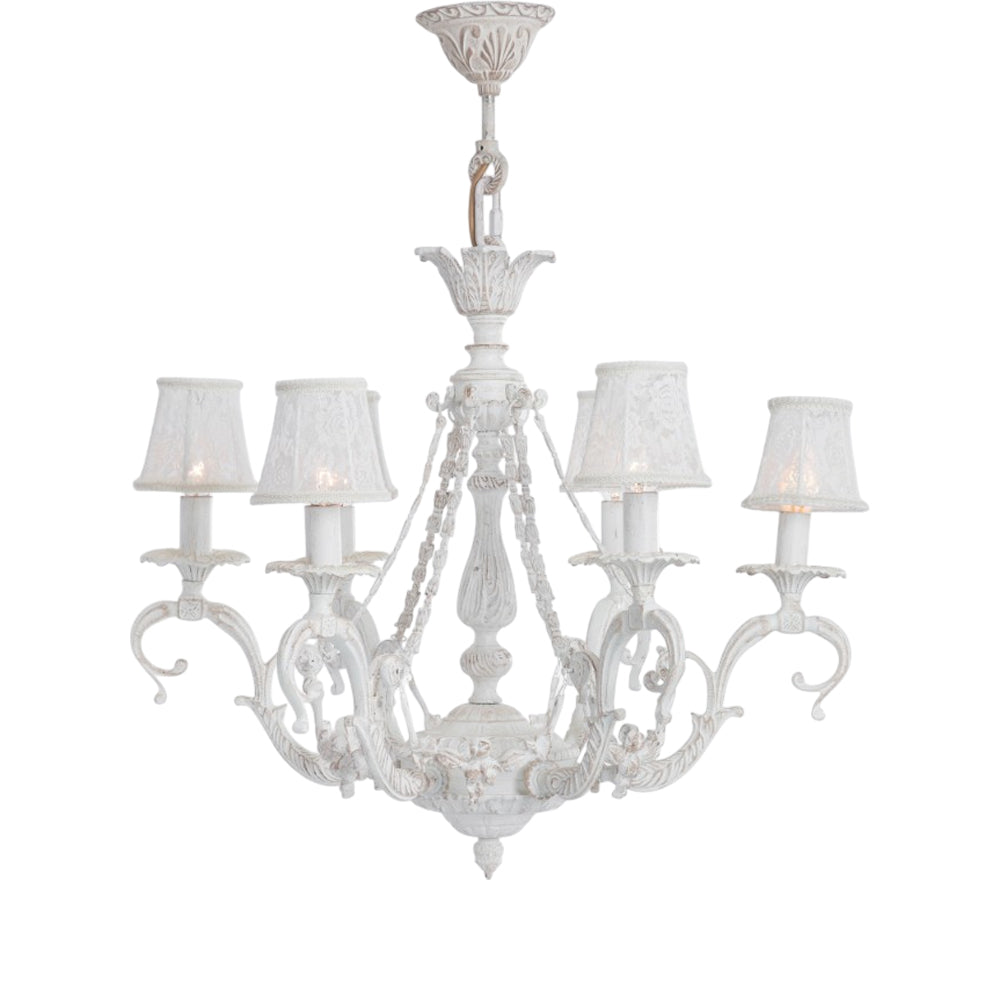 Versaille Chandelier, 6 Lights, Aluminum, 64×80cm - Whitey