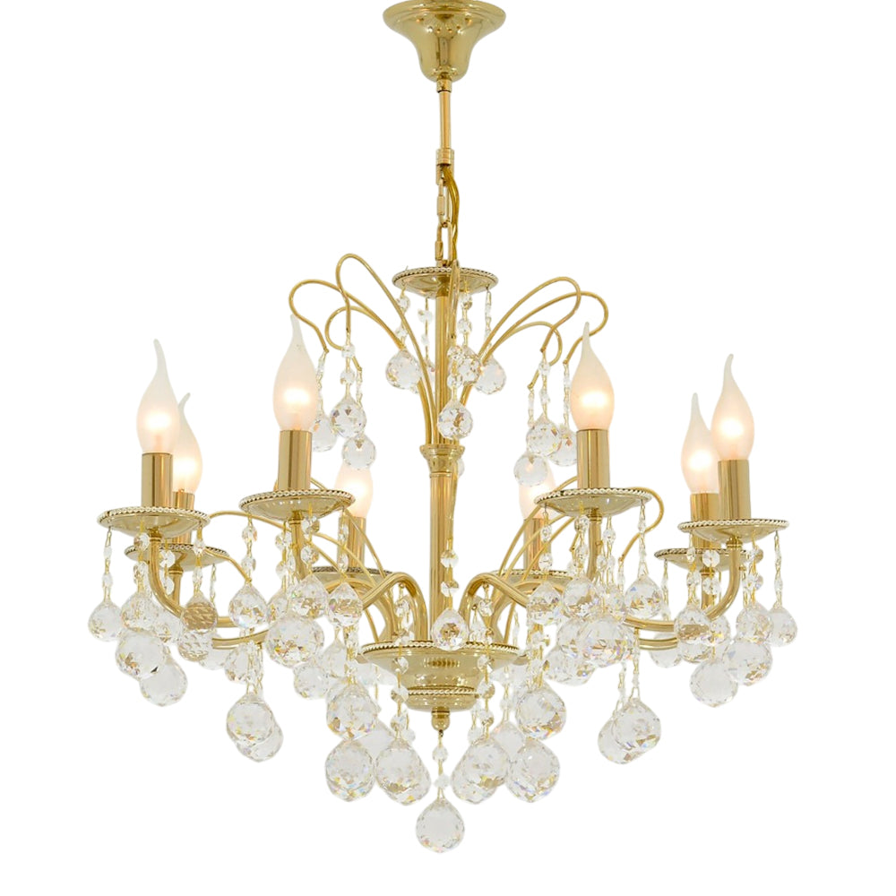 نجفة فلو، 8 مصابيح، معدنية، 60×70 سم - سوليتير جولد