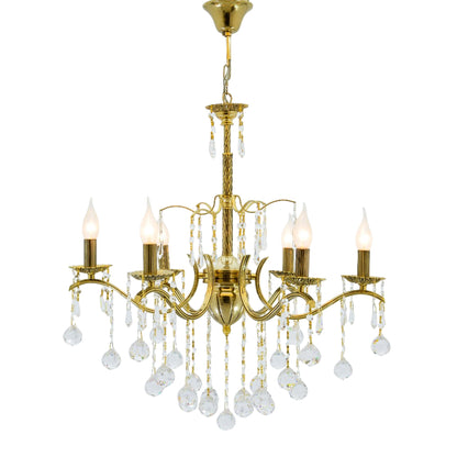 Flora 6 bulbs solitaire gold chandelier