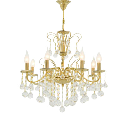Vera Chandelier, 8 Lights, Metal, 62×80cm - Chrome Gold