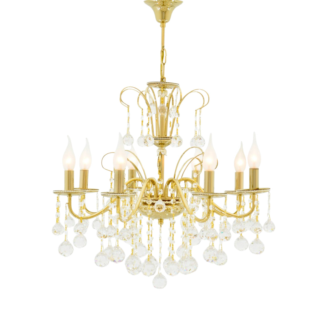 Vera Chandelier, 8 Lights, Metal, 62×80cm - Chrome Gold