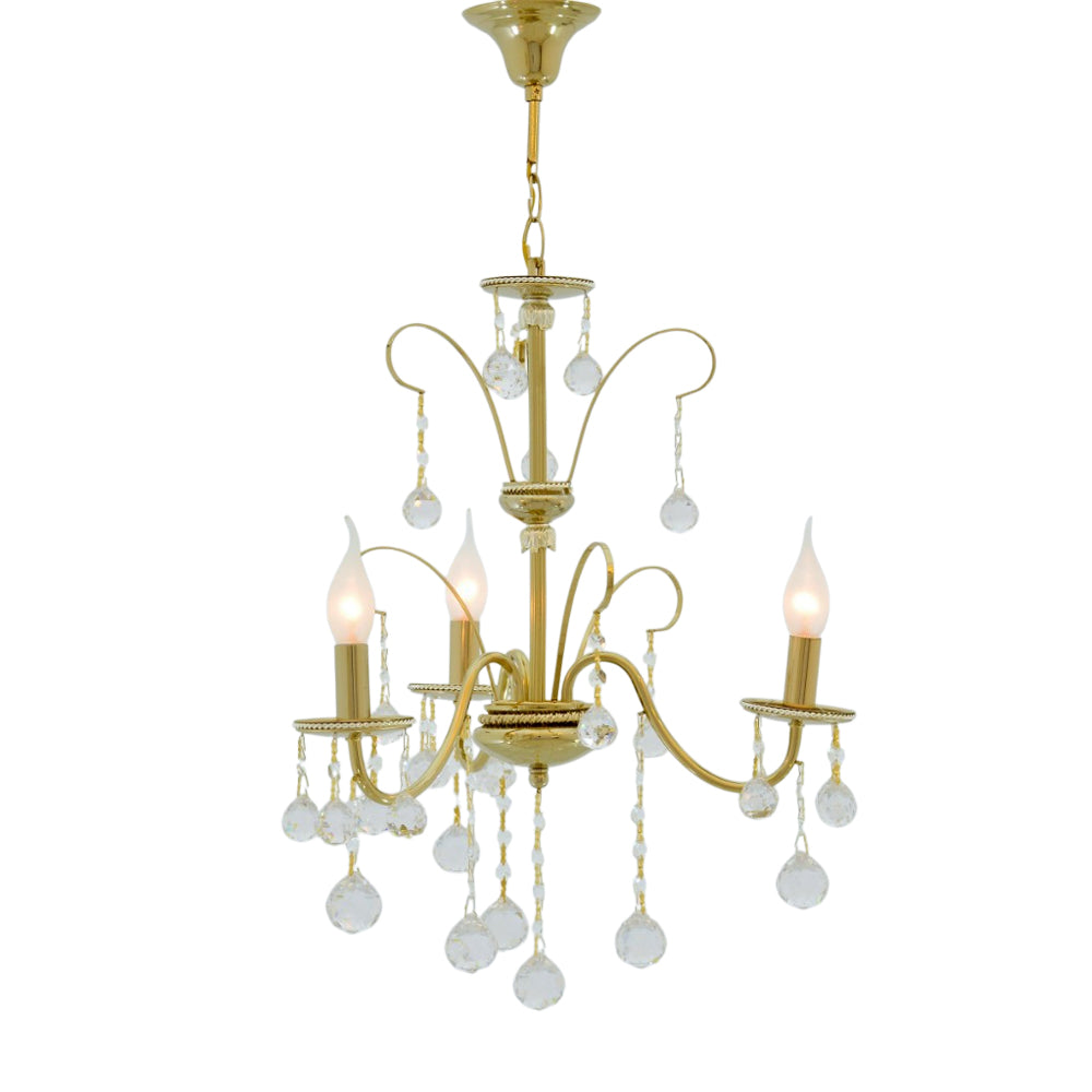 نجفة فيرا، 3 مصابيح، معدن، 44×77 سم - سوليتير ذهبي