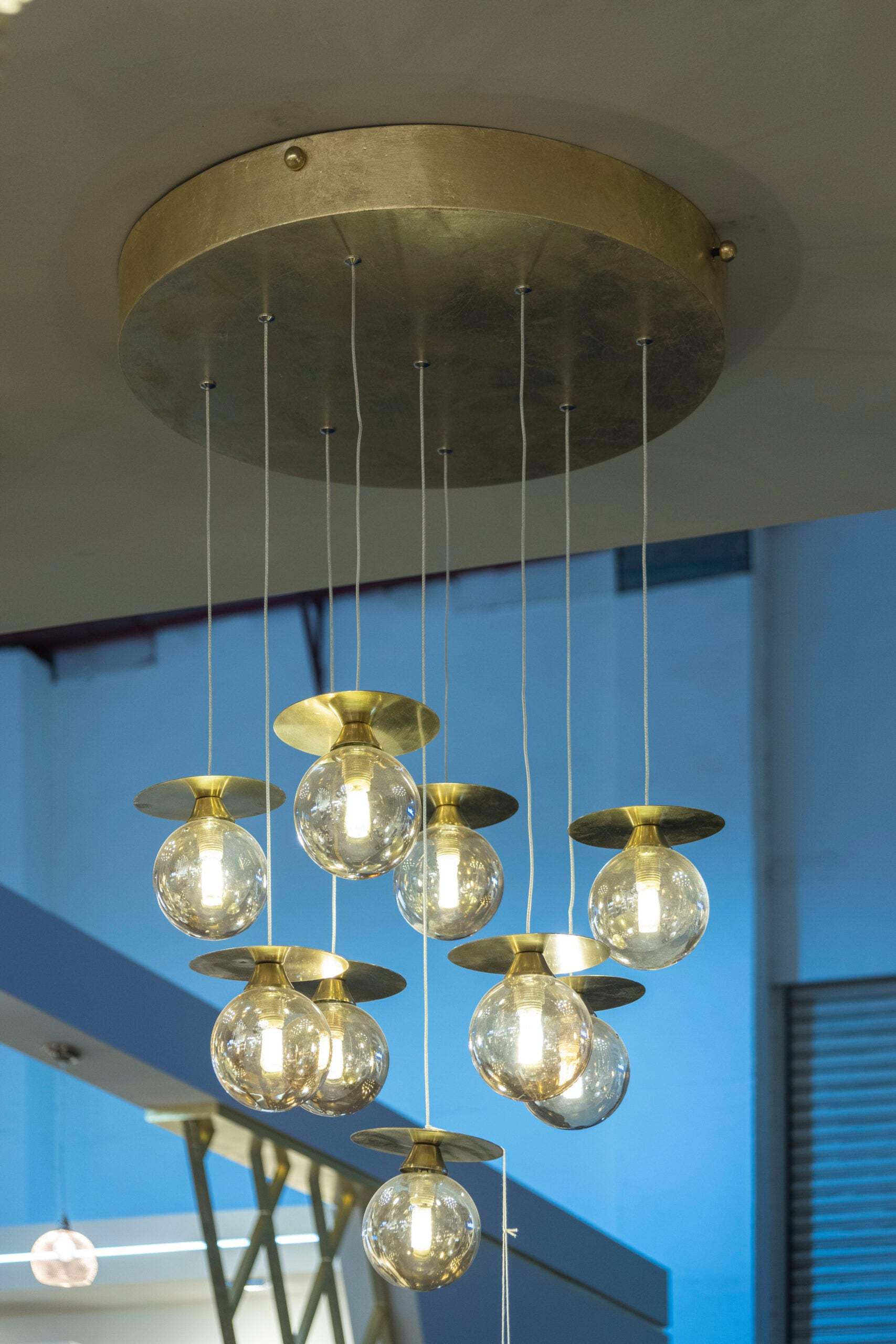 نجفة مستقبلية سلكية، 9 لمبة، خامات متعددة، 50 سم ألوان متعددة من قنديل مصر - Future wire Chandelier, 9 Lights, Mixed Materials, 50cm Mixed Colors|Kandil Egypt