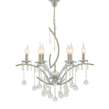 Violet Chandelier, 6 Lights, Metal, 60×80cm - Chrome