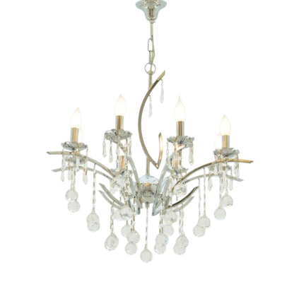 نجفة بنفسجية، 8 مصابيح، معدنية، 60×62 سم ​​- كروم