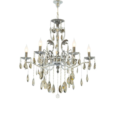 نجفة على شكل جيتار، 6 مصابيح، معدنية، 60×80 سم - كروم