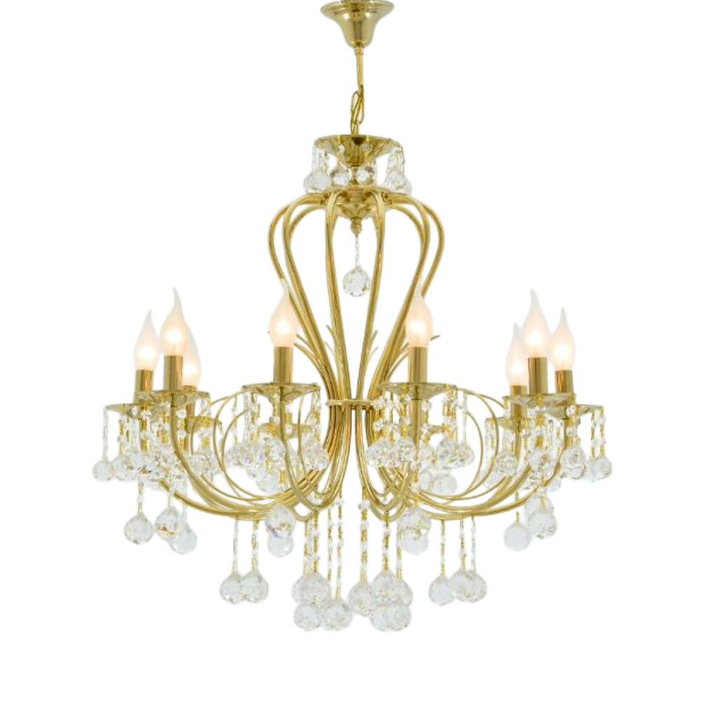 Kora Chandelier, 10 Lights, Metal, 67×85cm - Solitaire Gold