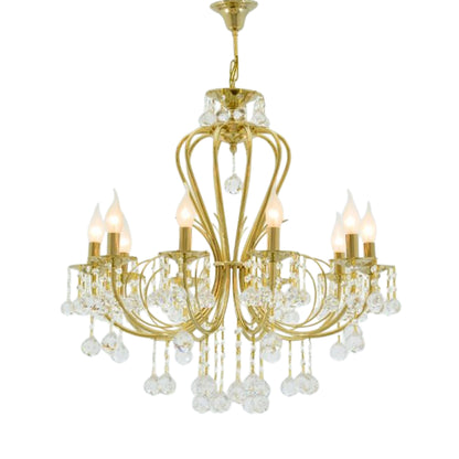 Kora Chandelier, 10 Lights, Metal, 67×85cm - Solitaire Gold