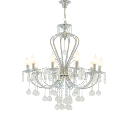 Kora10 Chandelier, 10 Lights, Metal, 65×80cm - Chrome