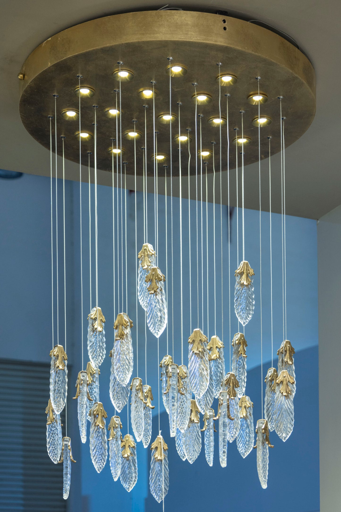 Lavina wire chandelier 70 cm 34 wire 19 spot - glossy