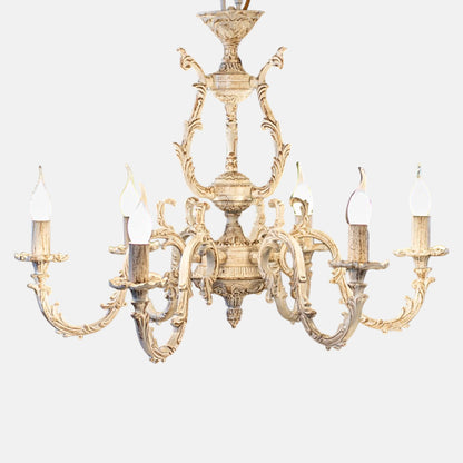 Lamira Chandelier, 6 Lights, Aluminum, 90×72cm – Whitey