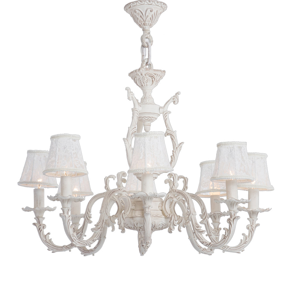 Lamira Chandelier, 8 Lights, Aluminum, 67×80cm - Whitey