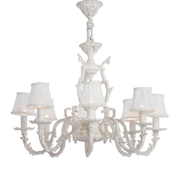 Lamira Chandelier, 8 Lights, Aluminum, 67×80cm - Whitey