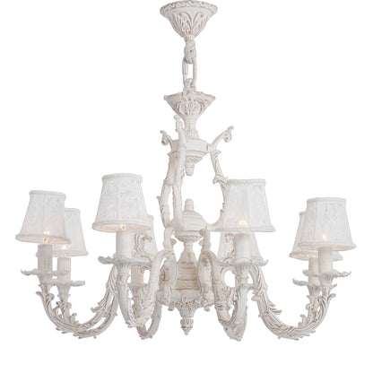 Lamira Chandelier, 8 Lights, Aluminum, 67×80cm - Whitey