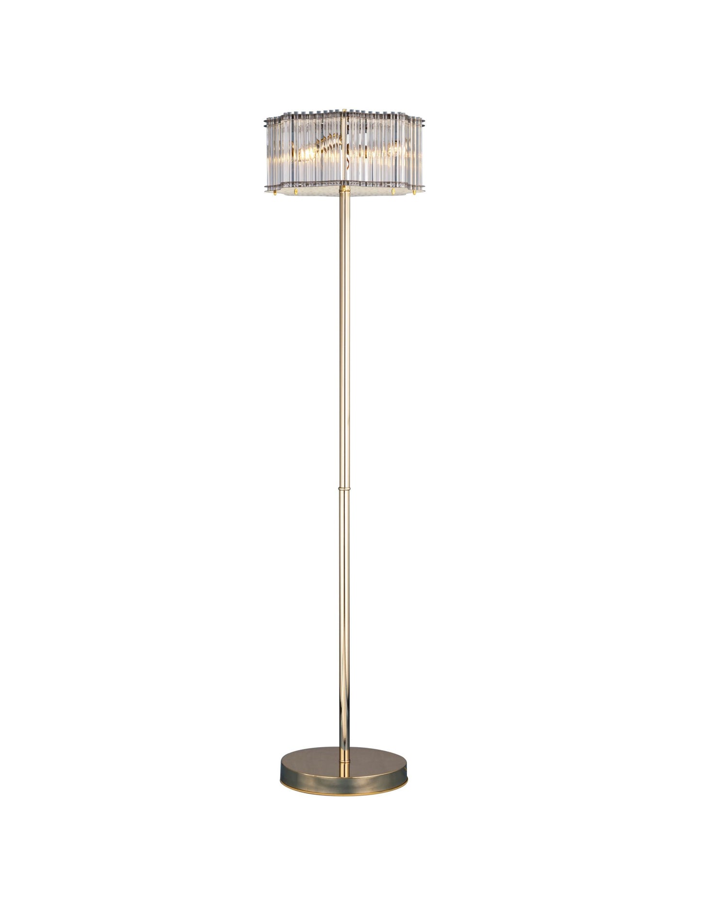 Floor lamp 40cm wave star filters code 5604 with glass solitaire gold