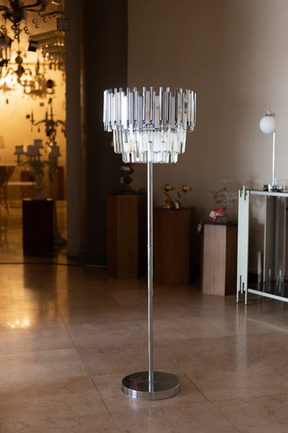 Round floor lamp 45 cm code 2020 with crystals chrome