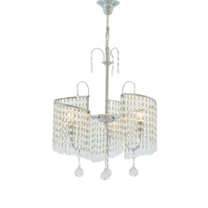 نجفة لولي، 3 مصابيح، معدنية، 55×80 سم - كروم