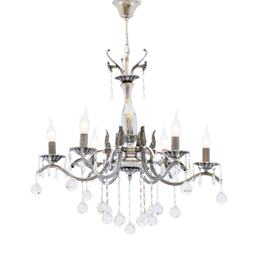 نجفة لوما بستة لمبة مطلية بالكروم