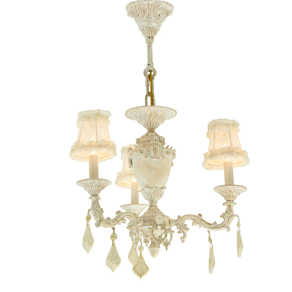 نجفة مارسيليا البيضاء بثلاثة لمبة