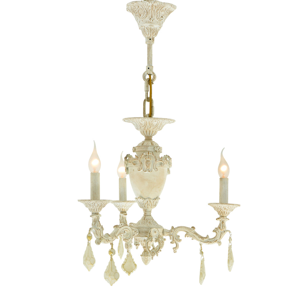 نجفة مارسيليا البيضاء بثلاثة لمبة