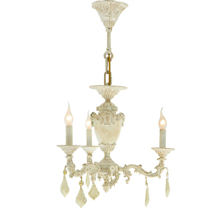 نجفة مارسيليا البيضاء بثلاثة لمبة