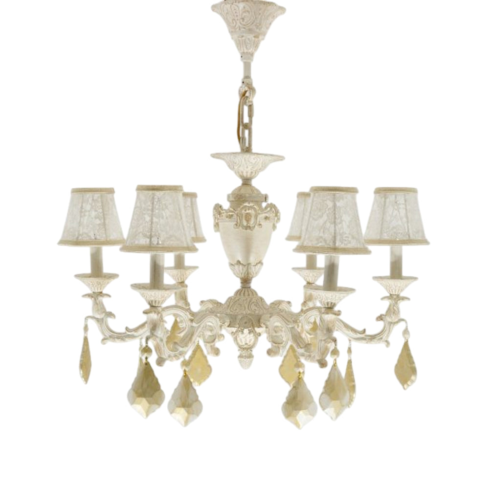 نجفة مارسيليا البيضاء ذات الستة لمبة