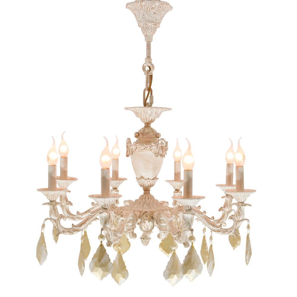 نجفة مارسيليا البيضاء ذات 8 لمبة