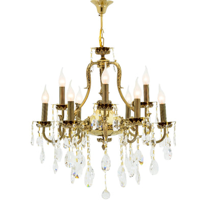 نجفة مارينا، 9 مصابيح، معدن، 65×80 سم - لون ذهبي باهت