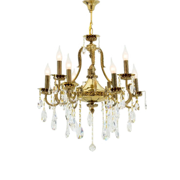 Marina Chandelier, 9 Lights, Metal, 65×80cm - Gold Patine