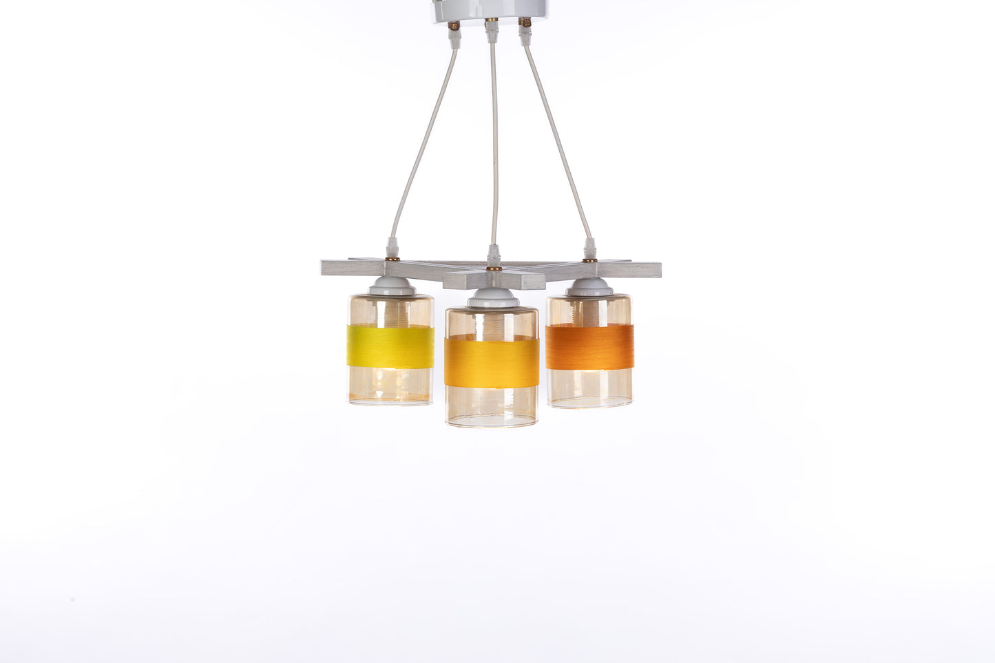 Pendant 3 bulbs whitey triangle