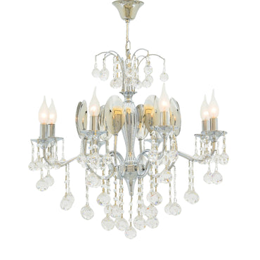 Mirror 8-light chrome chandelier