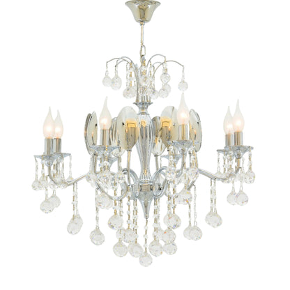 Mirror 8-light chrome chandelier