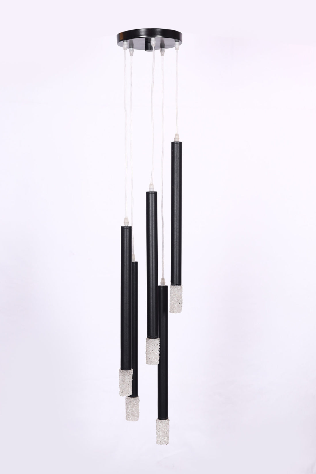Rotana Pendant, 5 Lights, Metal, 19cm – Black - Kandil Egypt