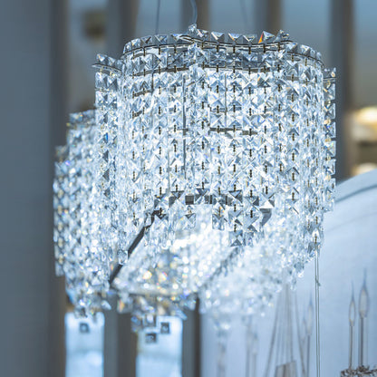 Hollow LED Oval Chandelier, Metal, 100×70cm - Oxide