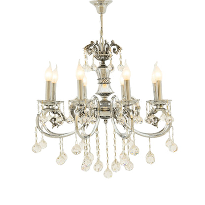 Nancy Chandelier, 8 Lights, Metal, 65×75cm - Chrome