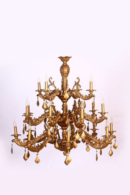 Moscow Chandelier, 20 Lights, Aluminum, 125×108cm - Brandy