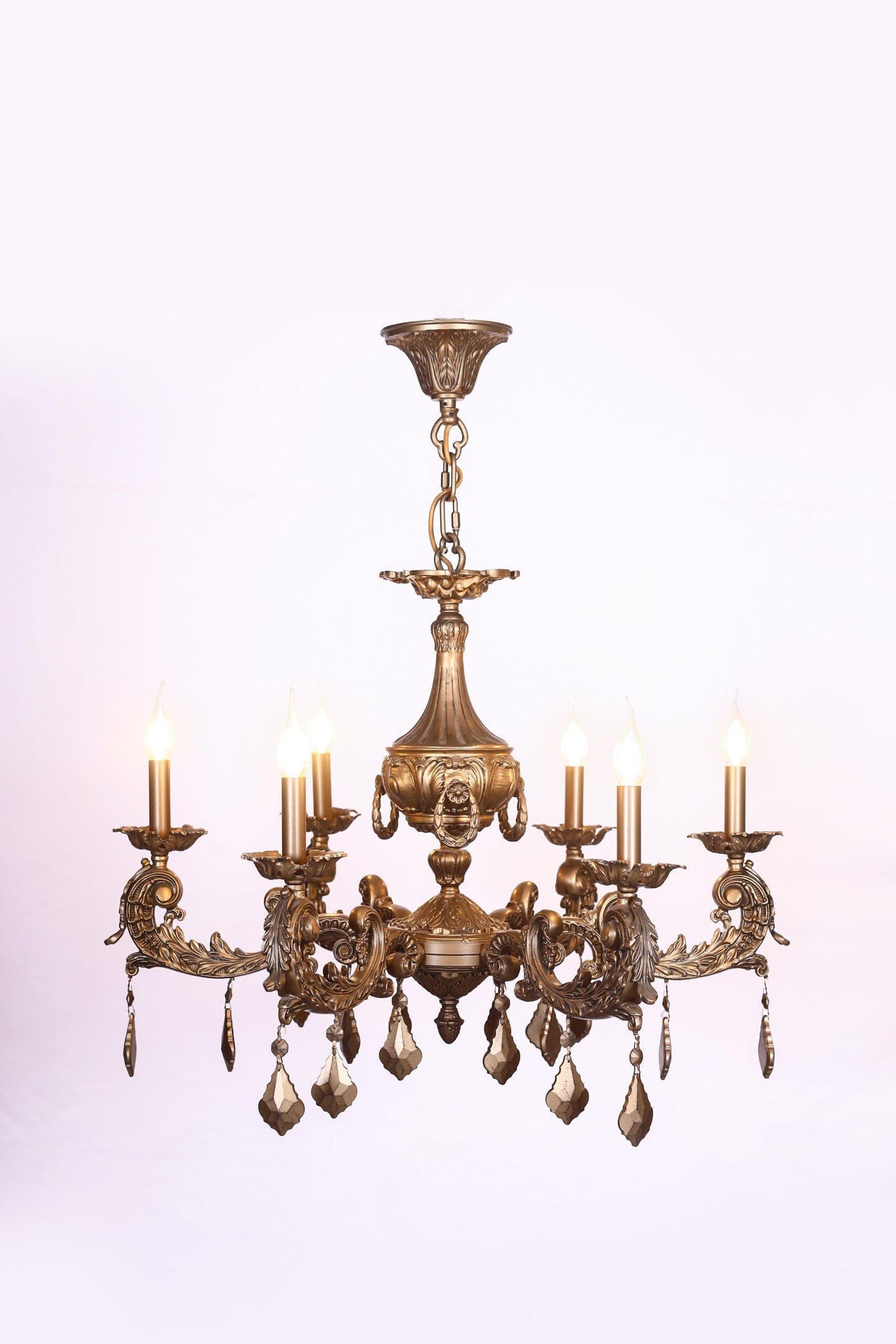 Palermo chandelier 6 arms aluminum code 51036900 antique