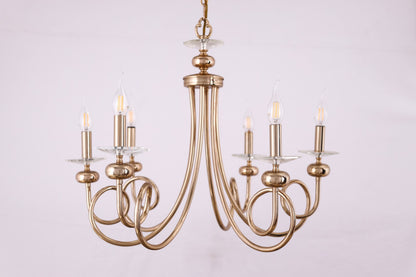 Crystal plate chandelier 6 arm 5118 solitaire gold