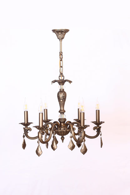 Creative chandelier 6 arms aluminum code 51330400 antique spray