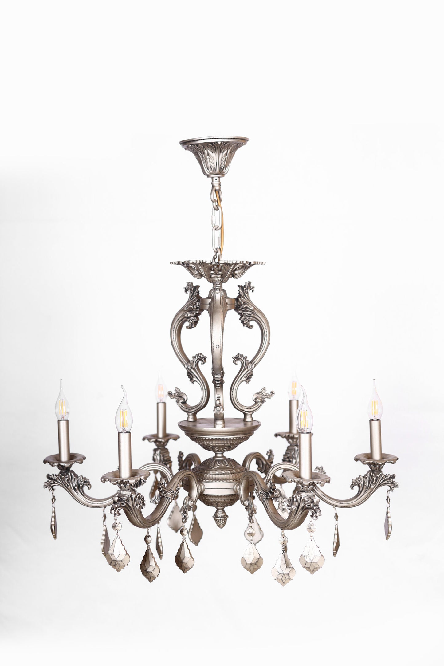 New Jersey Chandelier, 6 Lights, Aluminum, 90×80cm - Champagne