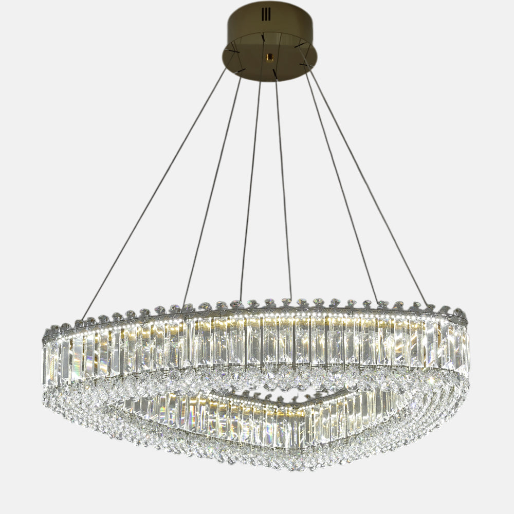 Orion LED Chandelier, Metal, 80×80cm - Gold