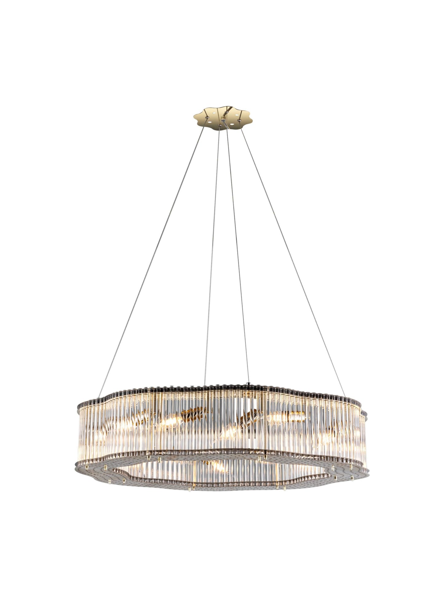 Wave Star Glass Chandelier, 16 Lights, Metal, 80×85cm - Solitaire Gold